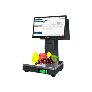 高端生鲜超市水果店零食店熟食店双屏智能ai识别称重收银机一体机
