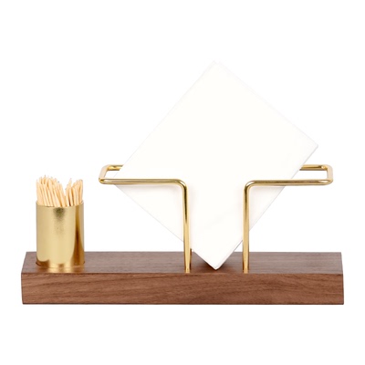 实木酒店餐厅桌面纸巾架