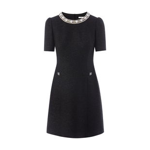 【吉娜同款】LIME莱茵小香风粗花呢连衣裙25夏新款高级经典小黑裙