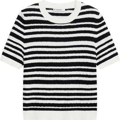 播条纹针织衫女商场同款夏季新款航海百搭短袖薄款上衣BDR2SD1612