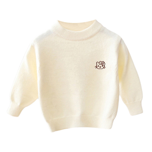 儿童打底毛衣女童白色内搭秋季薄款男童毛线衣宝宝婴幼儿针织上衣