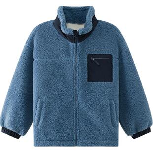 左西童装男童羊羔绒外套2025新款儿童冬季加绒加厚保暖冬装上衣潮