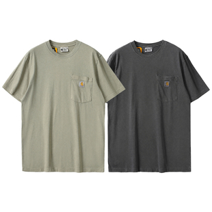 【自营】carhartt男士复古轻量5oz水洗口袋休闲短袖T恤上衣新品夏