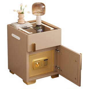 智能床头柜保险箱一体小型隐藏式家用卧室2025新款轻奢高级感带锁