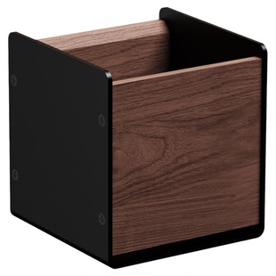 笔筒办公室桌面轻奢高级感实木质铝合金收纳盒大容量高颜值创意