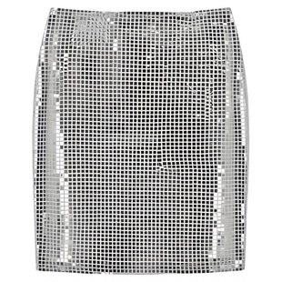 Solid color slim fit mesh sequin short skirt修身网格亮片短裙