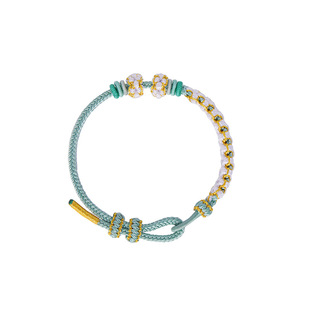 半成品桃花diy手绳可穿黄金转运珠手链编绳手工编织串珠红绳手镯