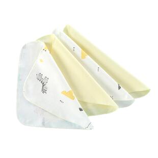 人之初婴儿喂奶巾纯棉新生儿小方巾洗脸宝宝小手帕22*22CM四条装