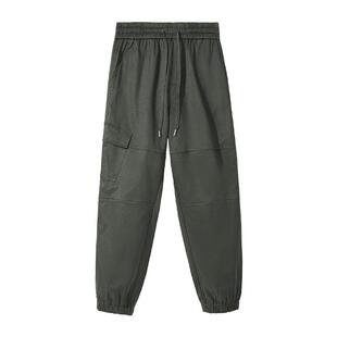 班尼路S&K工装裤男军绿色美式复古大学生收脚裤26春秋季裤子卫裤A