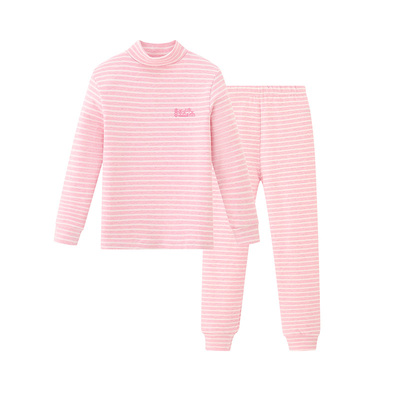 彩棉保暖大童高领防风秋衣套装