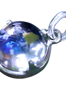 纯银镶嵌白水晶高温珐琅吊坠