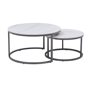 左右现代轻奢简约岩板茶几圆几组合客厅家用可小户型茶桌DCJ7010G