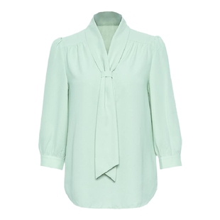 Lavinia拉维妮娅衬衣气质衬衫女OL通勤职业白色上衣飘带商场同款