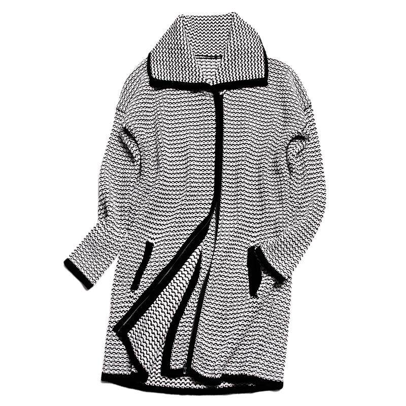 apcshop针织长款复古翻领大衣
