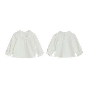 tartineetchocolat法国巧克力童装25秋冬新款女童加绒衬衫上衣