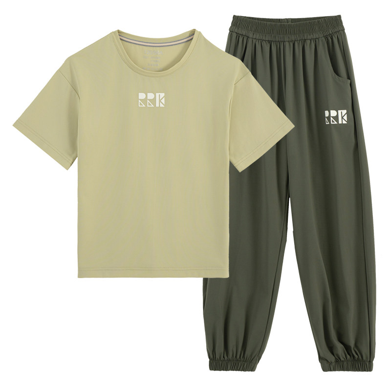 冰皮凉感儿童运动套装2026新款夏季薄款冰丝速干衣服男童女童夏装
