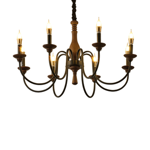 蜡烛吊灯美式复古客厅法式楼梯灯欧式餐厅卧室轻奢民宿新款中古灯