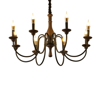 中古蜡烛吊灯美式复古客厅吊灯