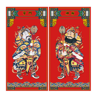 新款2026马年门神门贴大门年画尉迟恭秦叔宝神茶郁垒钟馗镇宅平安