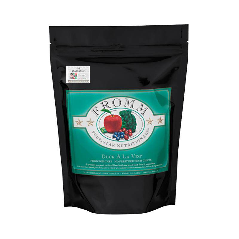 【官方旗舰店】福摩FROMM经典鲜鸭肉甜薯缓泪痕蔬果成幼猫粮4.5KG
