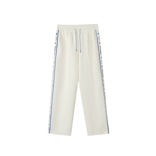 【哆啦A梦】bosie2025年秋季新款侧边印花开衩休闲运动卫裤长裤子