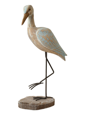 地中海木制复古长腿海鸥装饰摆件