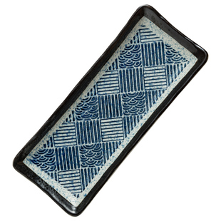 釉下彩工艺陶瓷寿司盘日式料理刺身碟盘商用平盘长方盘饺子盘商用