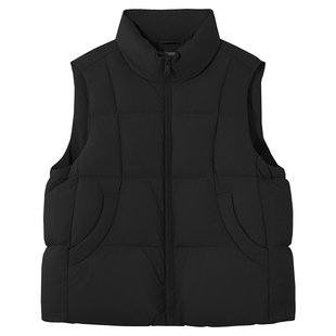 热风女士羽绒服马甲背心2025年冬季新款基础款羽绒保暖外穿马甲