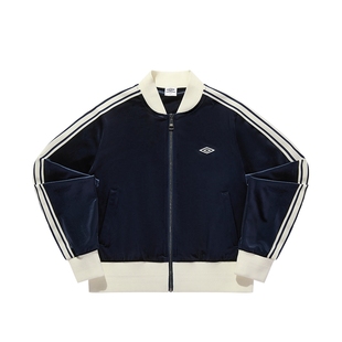 umbro茵宝官方运动复古天鹅绒立领运动夹克休闲针织套装女款外套