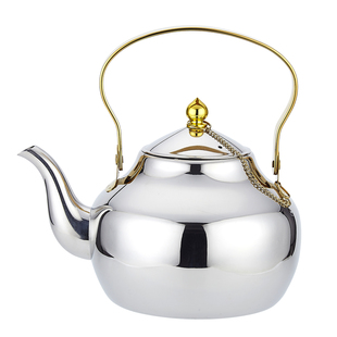 加厚不锈钢提梁壶金色柄茶壶家用烧水壶餐饮商用加汤壶电磁炉适用