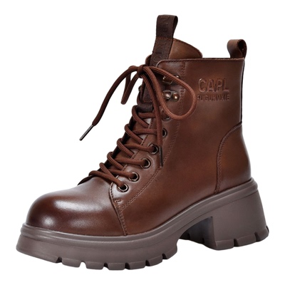 四起哥秋冬新款头层牛皮短靴