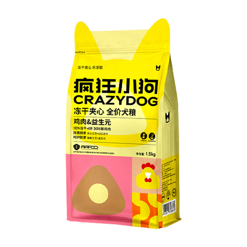疯狂小狗夹心狗粮鸭肉梨泰迪比熊柯基博美小型犬幼犬奶糕成犬犬粮