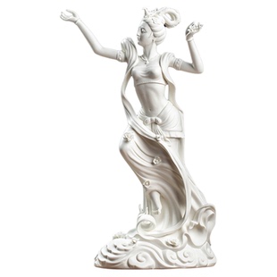 戴玉堂陶瓷摆件《天女散花》德化白瓷飞天玄关工艺品摆设家居饰品