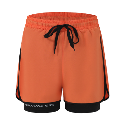 速干弹力运动短裤女防走光假两