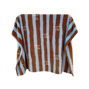 焦糖拿铁｜复古蓝咖色条纹双面摇粒绒毯子法莱绒宿舍办公沙发盖毯