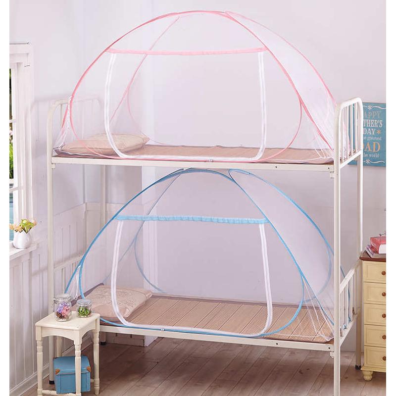 学生蚊帐蒙古包宿舍上下床免安装蚊帐0.9、1.0长1.9 2米床三门80