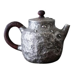 纯银时代 闲事小号泡茶壶足银999纯手工做旧古朴拙中式110ml