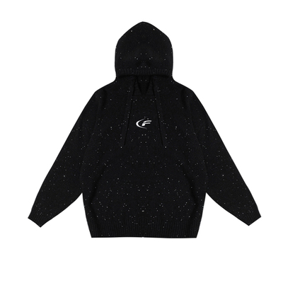 FDR官方店 月牙刺绣散粉毛衣男女秋冬季美式街头情侣装连帽上衣