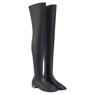 CASADEI/卡桑蒂【12期免息】 新品 羊皮内里直筒长筒过膝靴