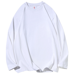 daftpunk疯庞克春秋纯棉长袖t恤男女纯色正肩内搭白色打底衫衣服