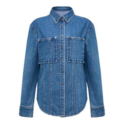 lostinecho时尚牛仔长袖衬衫女