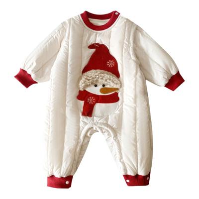 宝宝衣服秋冬款拜年服婴儿连体衣夹棉加绒保暖冬装棉衣幼儿爬爬服