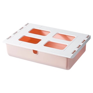 桌下抽屉收纳盒悬挂隐藏式餐桌下隐形桌底置物盒橱柜加装小抽屉盒