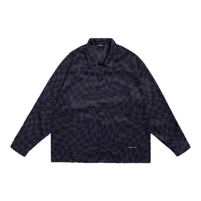 棋盘格男女同款长袖衬衫PHANTACi