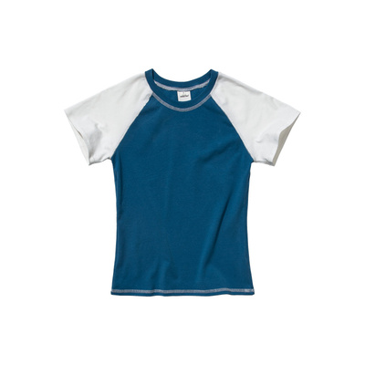 UNRETRO插肩袖拼色修身短袖T恤