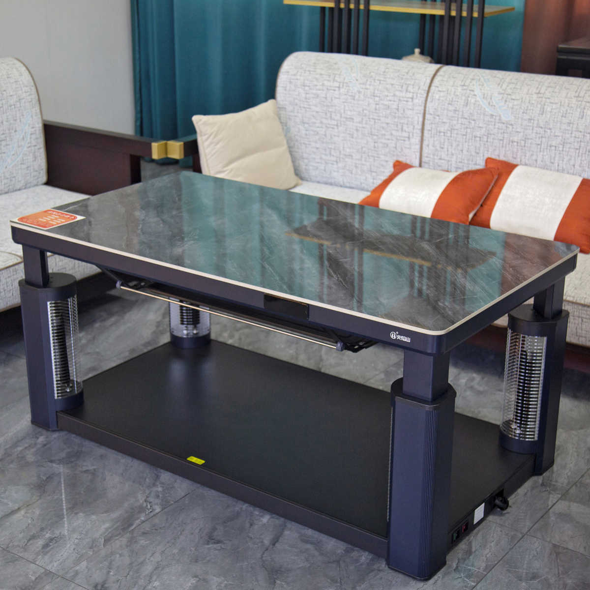 火焰山取暖桌电暖桌家用客厅电烤炉取暖升降烤火茶几多功能新款