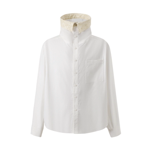 Pointless 23FW 原创设计纯色简约高领百搭宽松潮流薄款衬衫外套