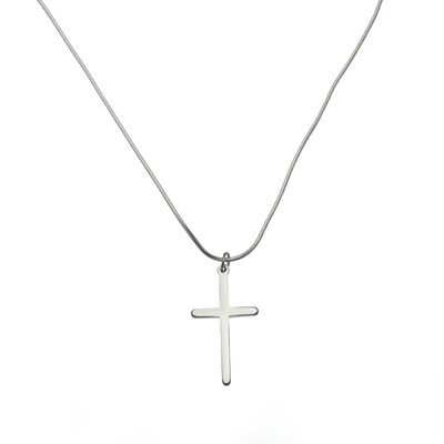 GuangYu简约风蛇骨链十字架吊坠