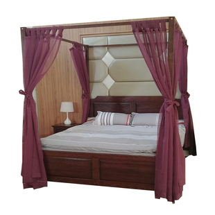 定制四柱架子床幔东南亚风美式中式主题酒店客栈床帘纱幔蚊帐床幔