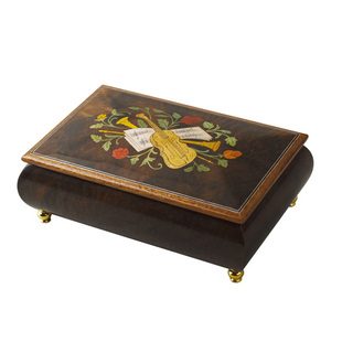 雷曼士30音古典树皮镶花首饰盒八音盒生日礼物创意礼品定制礼物